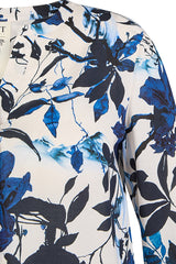NAVY FLORAL PATTERN BLOUSE