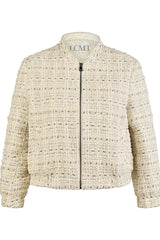WOVEN CREAM BOMBER JACKET