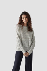GLITTERY METALLIC FINISH SWEATER