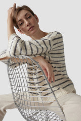 SEQUINNED STRIPED SWEATER