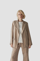 LINEN MIX LONG JACKET