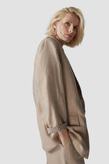 LINEN MIX LONG JACKET