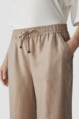LINEN MIX WIDE TROUSERS