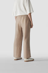 LINEN MIX WIDE TROUSERS