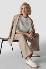 LINEN MIX WIDE TROUSERS