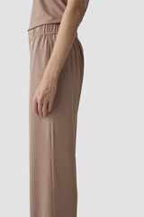 SHINY GRANOLA WIDE KNIT TROUSERS