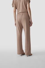 SHINY GRANOLA WIDE KNIT TROUSERS