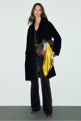 AELIS CINNAMON WOOL STRAIGHT COAT