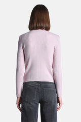 MADIRA PINK FLAT RIB CROPPED CARDIGAN