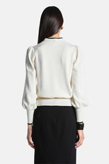 MAGGIOLONE LAVALLIÈRE NECKLINE KNIT BLOUSE