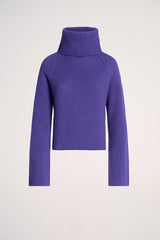 MAGNUS PURPLE RIB-KNIT TURTLENECK PULLOVER