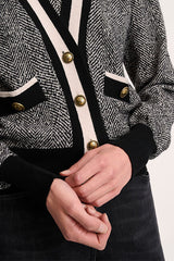 MALTE CHEVRON SHORT CARDIGAN
