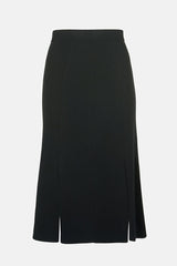 MANDELICA BLACK WOOL MIDI SKIRT