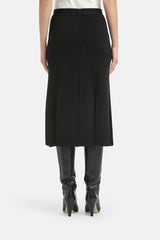 MANDELICA BLACK WOOL MIDI SKIRT