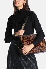 MARATEA BLACK FLOUNCES HENLEY SWEATER