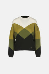 MENZI GREEN COLOR-BLOCK PULLOVER