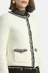 MINESTRA WHITE ELEGANT CARDIGAN