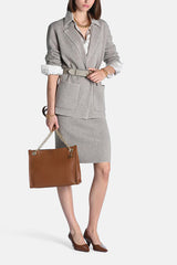 MINIA GREY WOOL PENCIL SKIRT