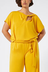 MINO YELLOW JERSEY CREPE T-SHIRT