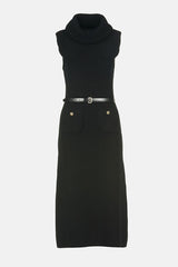 MIRINA BLACK MIDI DRESS