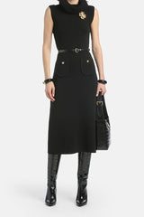 MIRINA BLACK MIDI DRESS