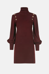 MODUNO BROWN WOOL MINIDRESS