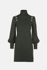 MODUNO GREEN WOOL MINIDRESS