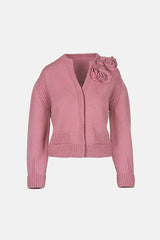 MONTECARLO PINK APPLIQUÉ CARDIGAN