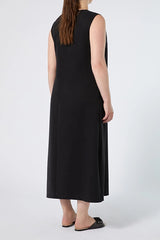 MORA BLACK SLEEVELESS LONG TENCEL DRESS