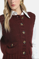 MOTORIA RED KNIT VEST