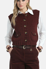 MOTORIA RED KNIT VEST