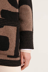 NAOMIA ABSTRACT GEOMETRIC PATTERNED WOOL JACKET