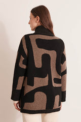 NAOMIA ABSTRACT GEOMETRIC PATTERNED WOOL JACKET