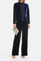 ORFANO A BLUE VELVET TROUSERS