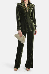 ORFANO A GREEN VELVET TROUSERS
