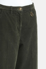 ORLATO GREEN WIDE-LEG CORDUROY TROUSERS