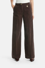 ORLATO BROWN WIDE-LEG CORDUROY TROUSERS