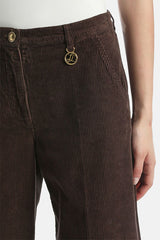 ORLATO BROWN WIDE-LEG CORDUROY TROUSERS