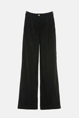 ORTOLANO BLACK RELAXED-FIT CORDUROY TROUSERS