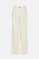 ORTOLANO WHITE RELAXED-FIT CORDUROY TROUSERS