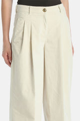 ORTOLANO WHITE RELAXED-FIT CORDUROY TROUSERS