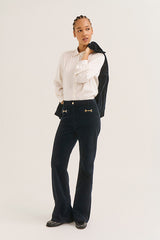 ISMA NAVY HORSEBITS VELVET JEANS