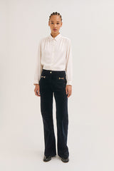 ISMA NAVY HORSEBITS VELVET JEANS