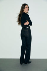 IVANA BLACK LARGE POCKETS STRAIGHT JEANS
