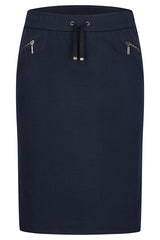 BLUE ZIPPED POCKET BASIC SKIRT