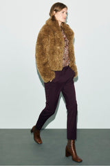 MAY REDWINE ELASTICATED BACK SLIM TROUSERS