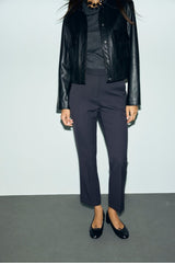 MAY CINNAMON ELASTICATED BACK SLIM TROUSERS