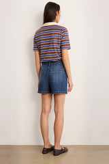 BLAKE DENIM PLEATED SHORTS