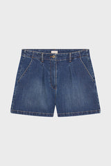 BLAKE DENIM PLEATED SHORTS