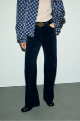MAG NAVY WIDE CORDUROY TROUSERS